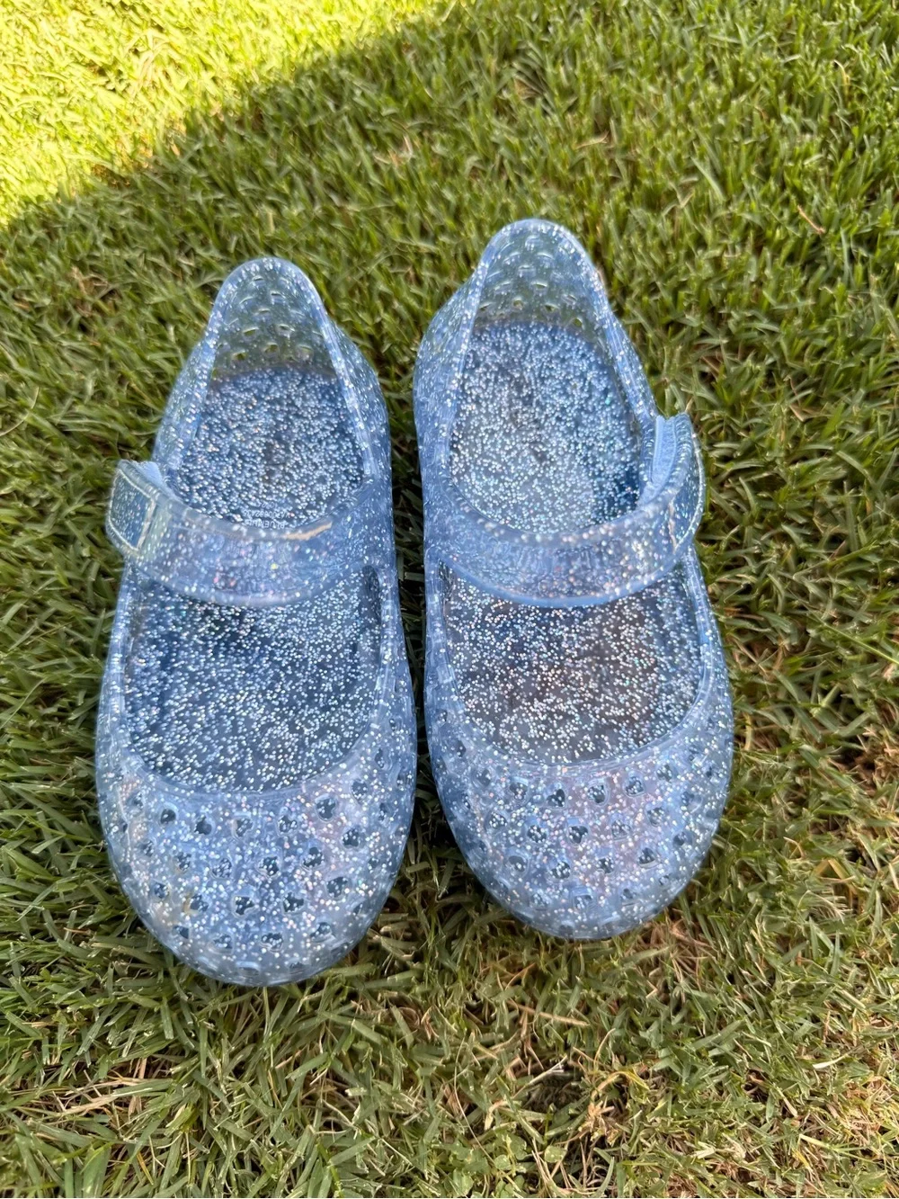 Old Navy Girls' Glitter Jelly Mary Jane Shoes - Blue Size 5